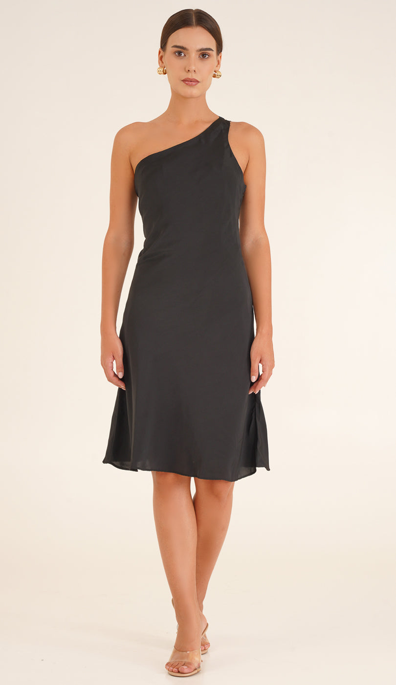 Amanda Black one-shoulder dress