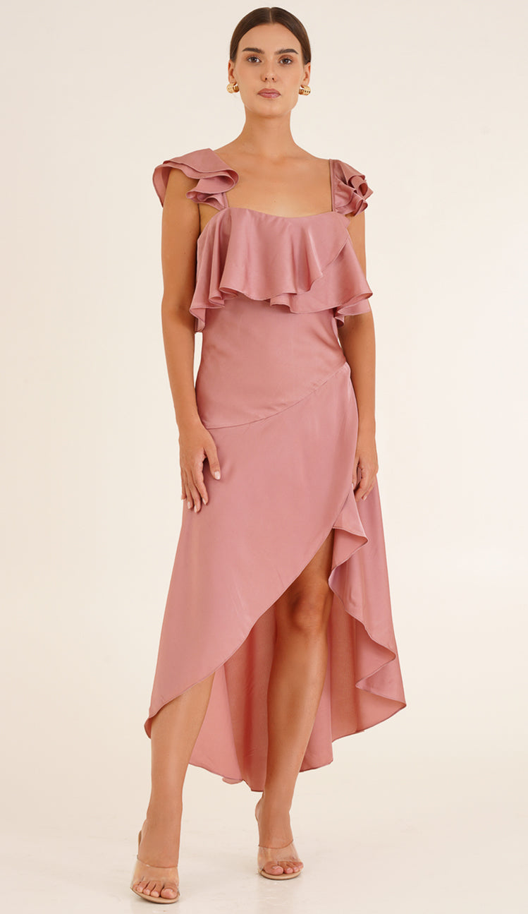 Cute Mermaid V Neck Pink Satin Long Prom Dresses with Big Bow VK23051006 –  Vickidress
