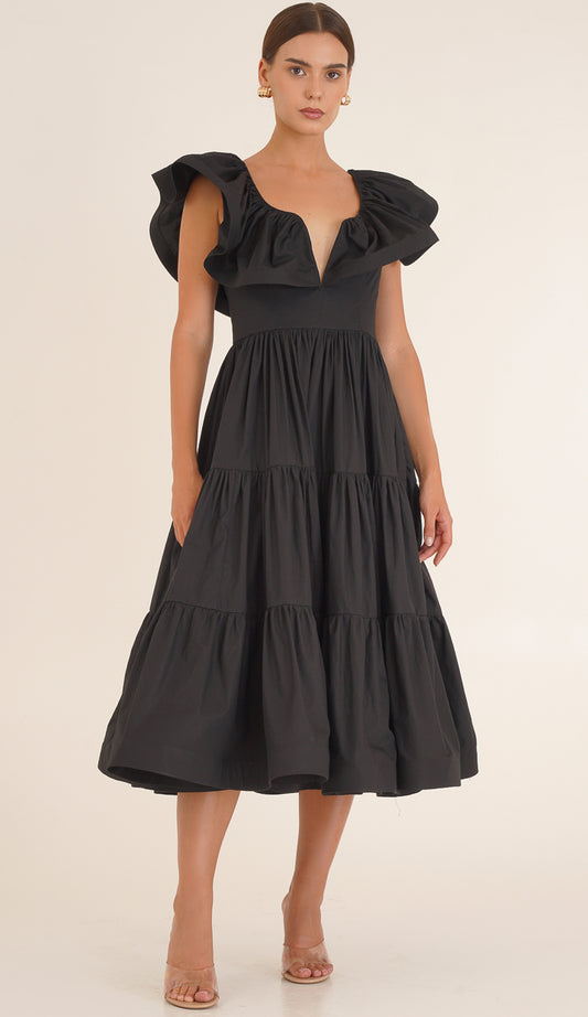 Holly Black Poplin Dress