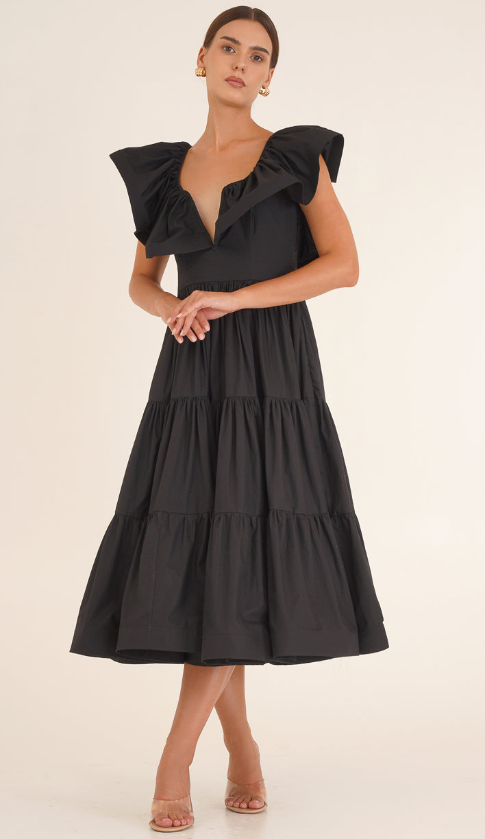 Holly Black Poplin Dress