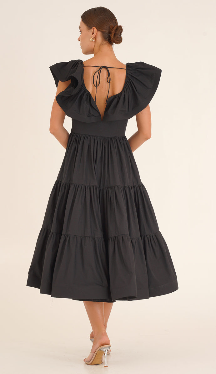 Holly Black Poplin Dress