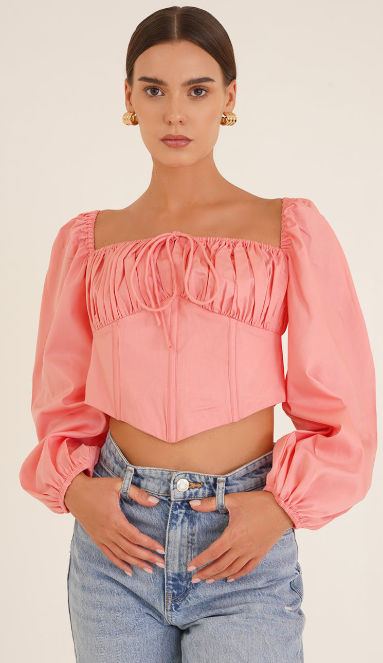 Bella Peach Corset Top