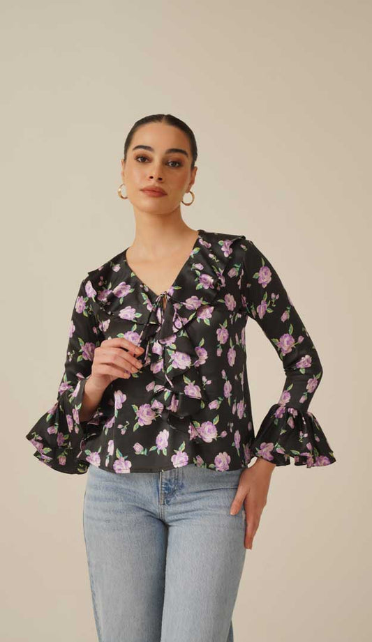 Caitlyn Black Blouse Top