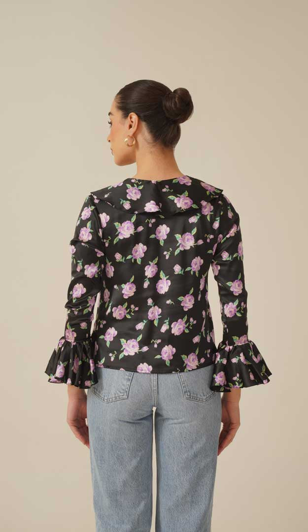 Caitlyn Black Blouse Top