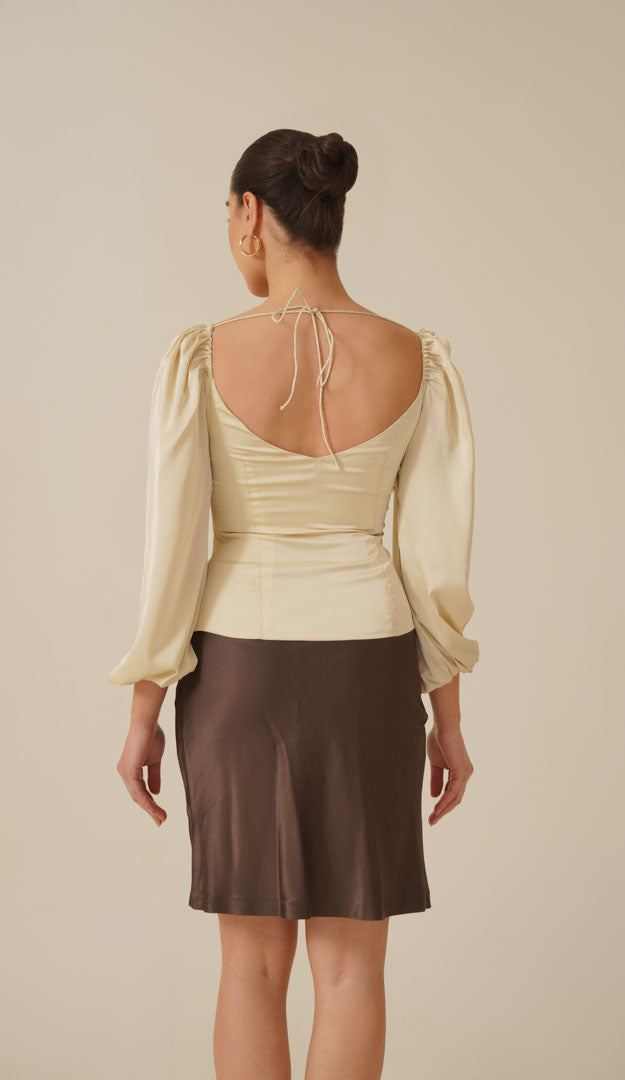 Crystal Cream Satin Top