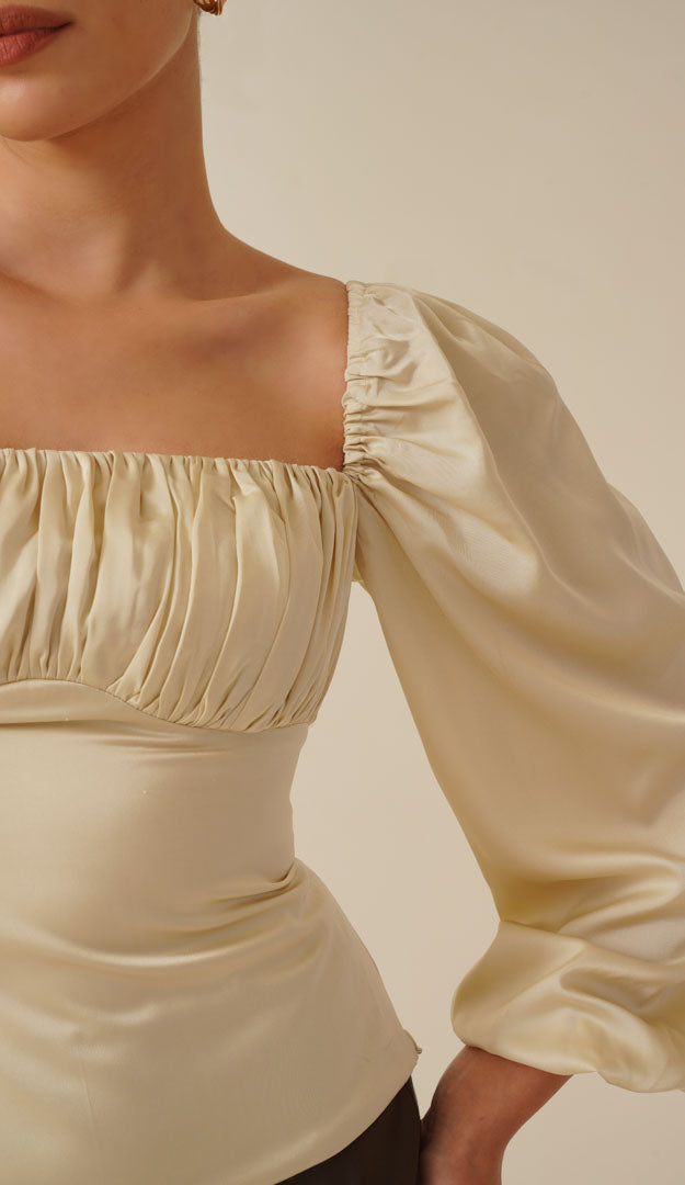 Crystal Cream Satin Top