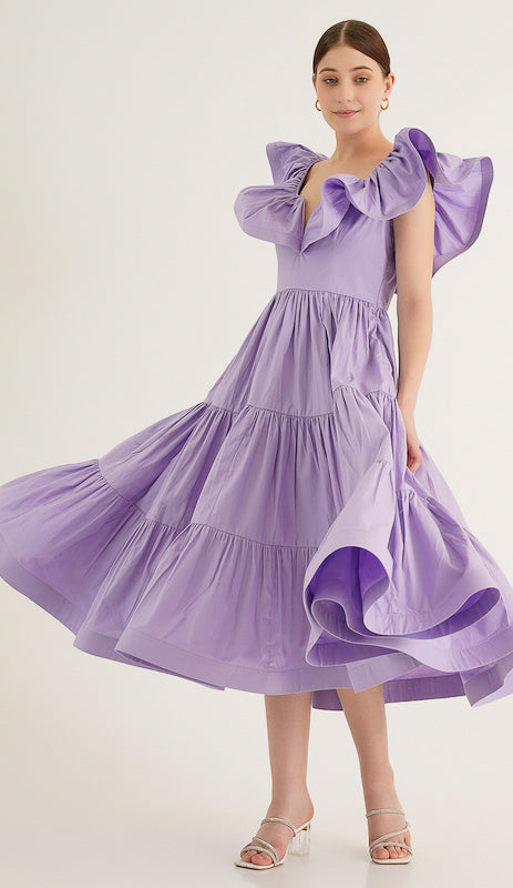 Holly Lavender Poplin Dress