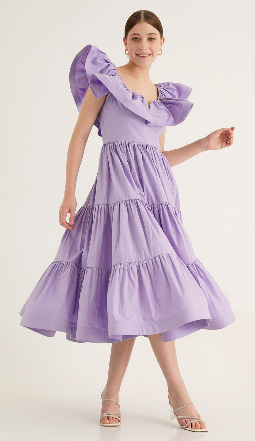 Holly Lavender Poplin Dress