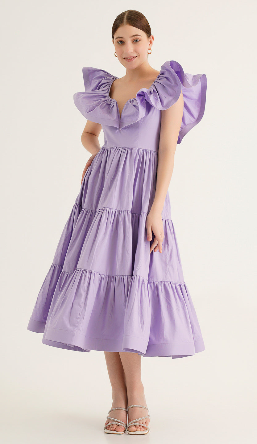 Holly Lavender Poplin Dress