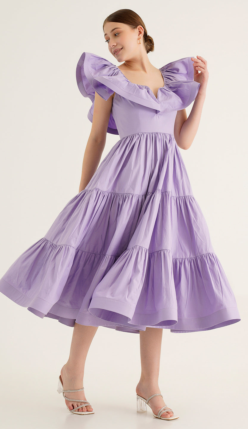 Holly Lavender Poplin Dress